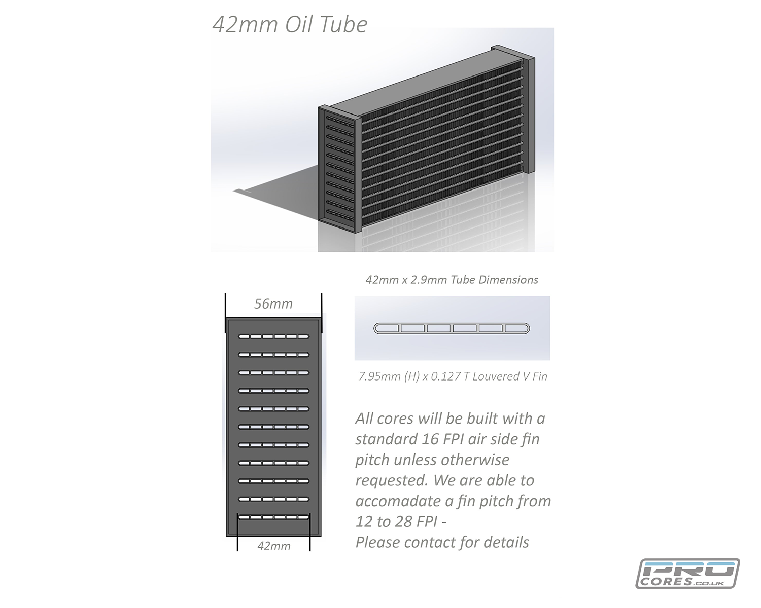 Oil Core 42mm Deep | 156mm Stack Height - Core Height Core    - Pro Alloy