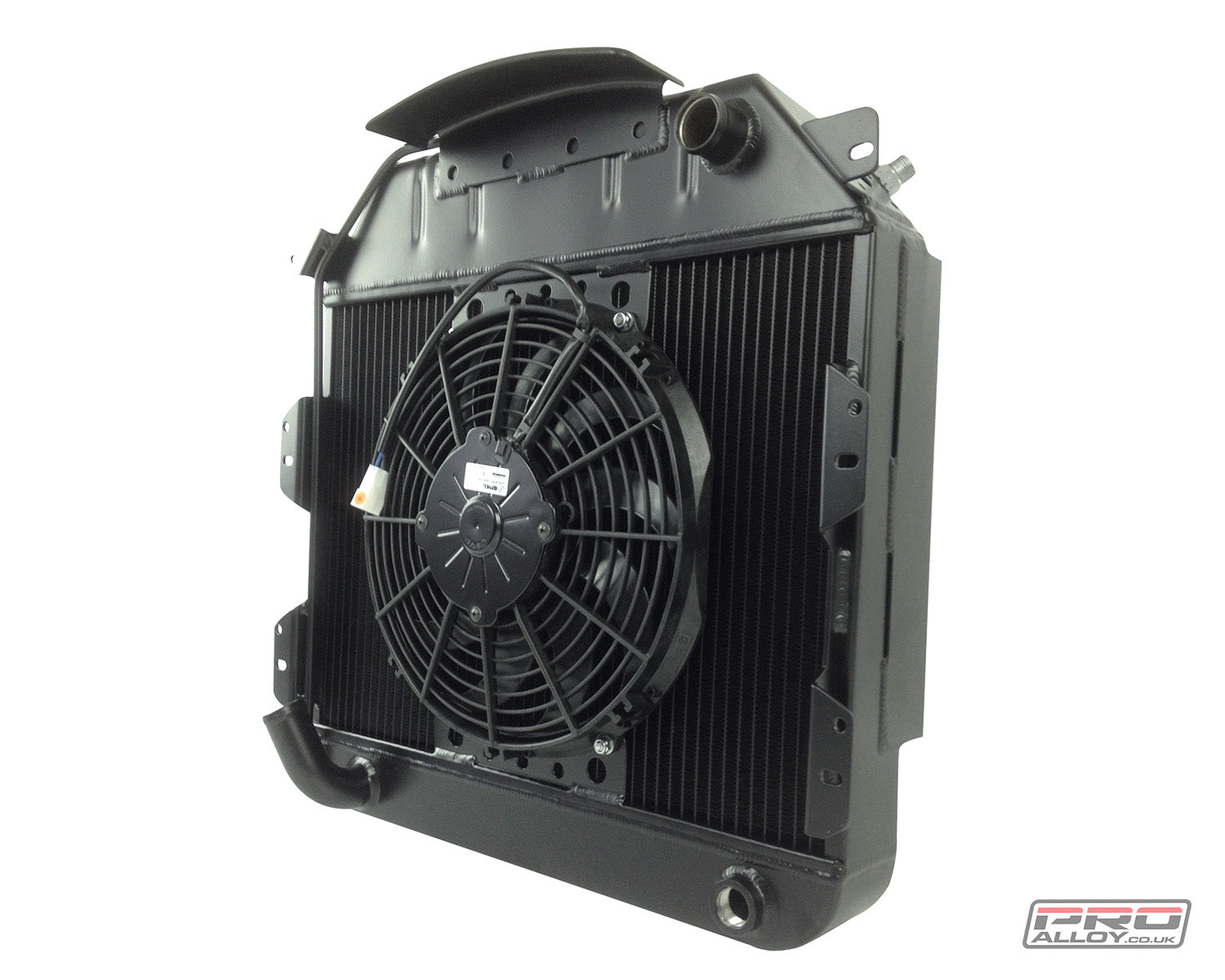 Austin Healey 100-4 Radiator Radiator Satin Black 13psi With Fan - Pro Alloy