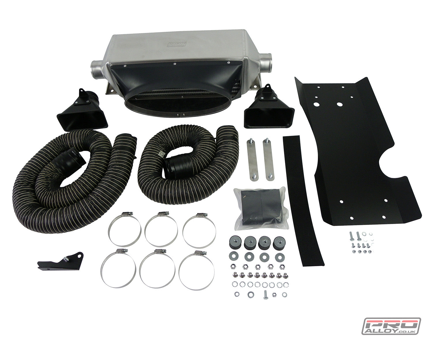 Exige S Uprated Intercooler Kit Intercooler Satin Silver With Logo With Air Feed Kit - Pro Alloy